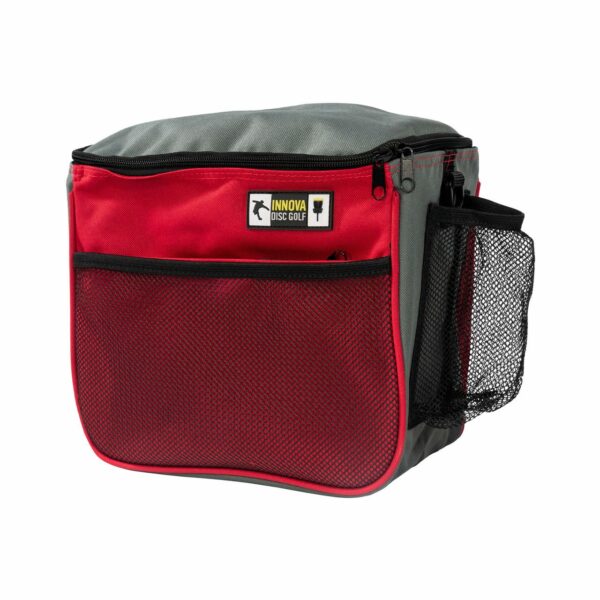 Innova Starter bag front rød er den nemme lille disc golf taske til dig der bare skal have få discs med på disc golf banen