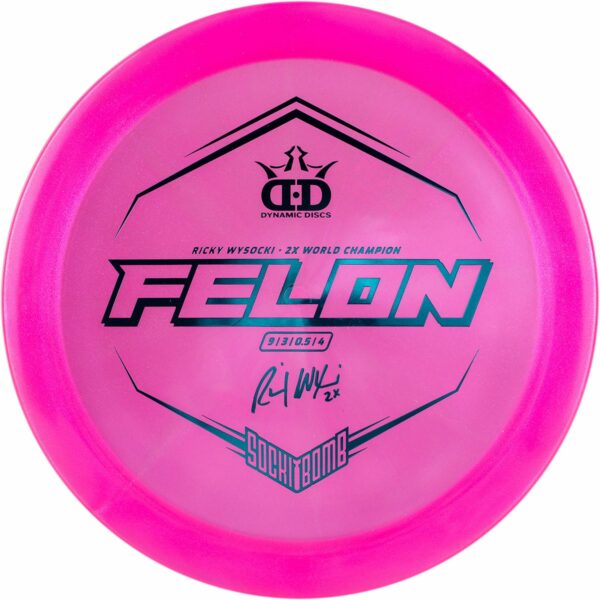 DD_Lucid_Ice_Glimmer_Felon_Ricky_Wysocki_pink dynamic discs felon vip ice glimmer ricky pink