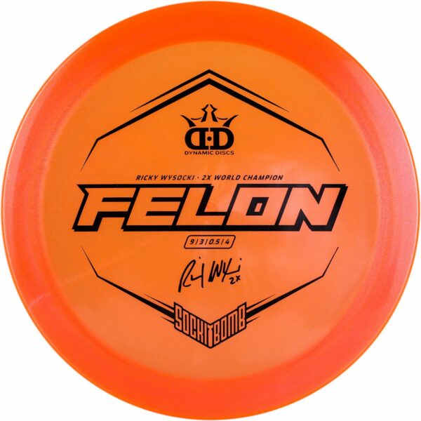 DD_Lucid_Ice_Glimmer_felon_Ricky_Wysocki_orange dynamic discs felin vip ice glimmer ricky orange